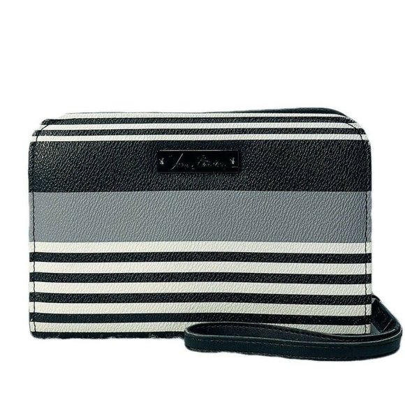Vera Bradley Leather Accordion Wristlet Wallet Multi-Color Striped - Picture 1 of 7